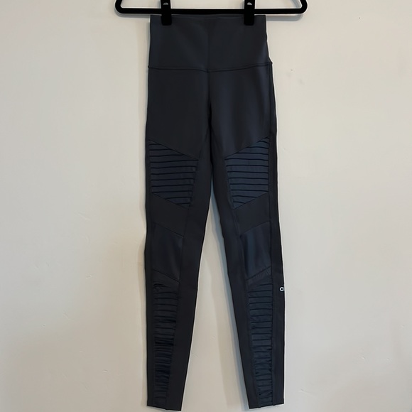 ALO Yoga High Waist Moto Legging with Mesh Inserts - Picture 2 of 7